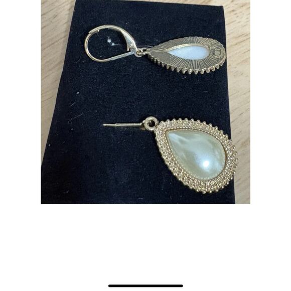 Vintage Avon Kenneth Jay Lane KJL Branch Out Teardrop Earrings Pierced Pearl - Picture 3 of 3